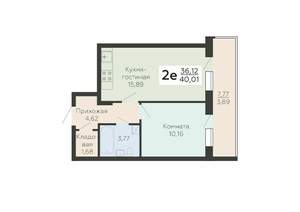 2-к квартира, вторичка, 40м2, 2/19 этаж