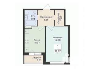 1-к квартира, вторичка, 40м2, 9/14 этаж