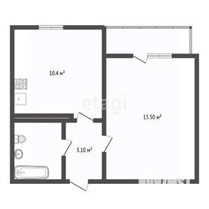 1-к квартира, вторичка, 37м2, 1/17 этаж