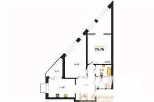 2-к квартира, вторичка, 75м2, 8/21 этаж