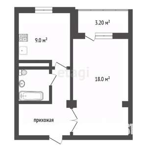 1-к квартира, вторичка, 43м2, 14/17 этаж