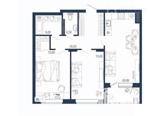 3-к квартира, вторичка, 68м2, 14/17 этаж