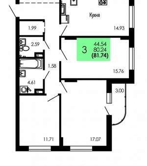 3-к квартира, строящийся дом, 82м2, 2/9 этаж