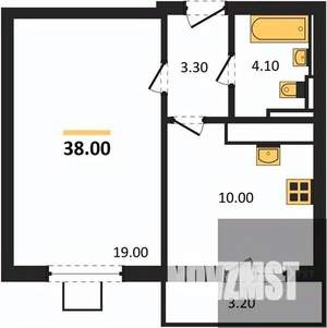 1-к квартира, вторичка, 38м2, 10/19 этаж
