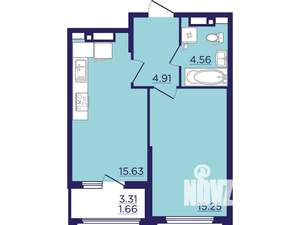 1-к квартира, вторичка, 42м2, 18/18 этаж