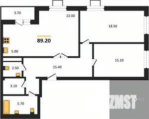 2-к квартира, вторичка, 89м2, 15/19 этаж