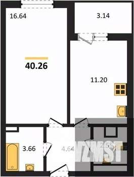 1-к квартира, вторичка, 40м2, 3/18 этаж