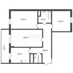 3-к квартира, вторичка, 80м2, 2/17 этаж