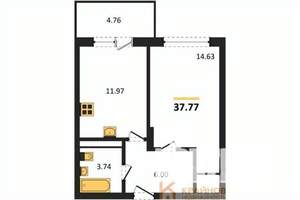 1-к квартира, вторичка, 38м2, 17/18 этаж
