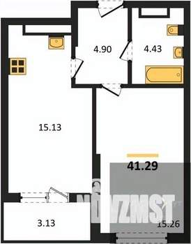 1-к квартира, вторичка, 42м2, 21/22 этаж