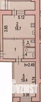 1-к квартира, вторичка, 54м2, 1/10 этаж