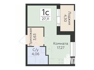 Студия квартира, строящийся дом, 27м2, 2/10 этаж
