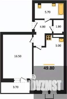 1-к квартира, вторичка, 50м2, 3/19 этаж