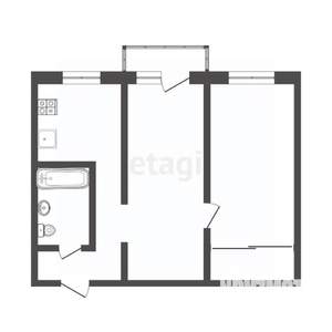2-к квартира, вторичка, 44м2, 5/5 этаж
