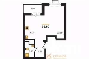 Студия квартира, вторичка, 37м2, 7/15 этаж