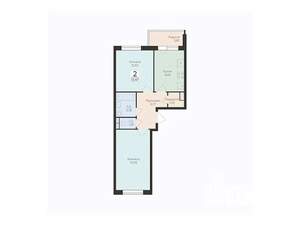 2-к квартира, вторичка, 53м2, 10/17 этаж