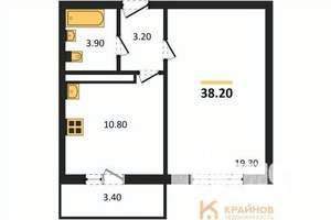 1-к квартира, вторичка, 38м2, 14/17 этаж