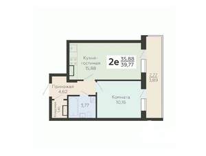 2-к квартира, вторичка, 40м2, 17/19 этаж