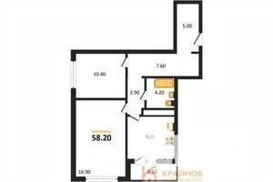 2-к квартира, вторичка, 58м2, 13/25 этаж