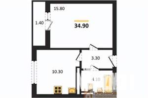 1-к квартира, вторичка, 35м2, 13/17 этаж