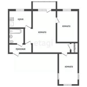 3-к квартира, вторичка, 55м2, 5/5 этаж