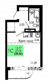 Студия квартира, строящийся дом, 29м2, 9/9 этаж
