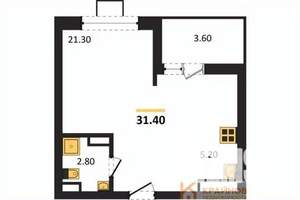 Студия квартира, строящийся дом, 31м2, 5/14 этаж