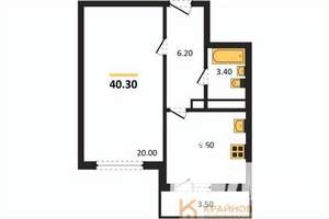 1-к квартира, вторичка, 40м2, 6/25 этаж