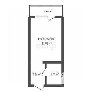 Студия квартира, вторичка, 17м2, 19/22 этаж