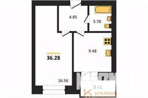 1-к квартира, вторичка, 35м2, 9/10 этаж