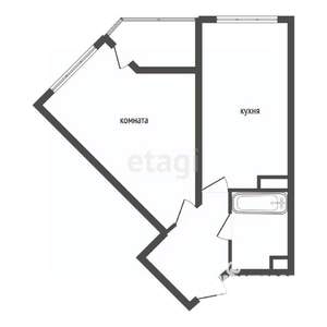 1-к квартира, вторичка, 40м2, 12/20 этаж
