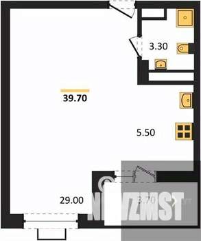 Студия квартира, вторичка, 40м2, 9/15 этаж