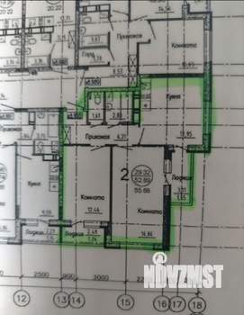 2-к квартира, вторичка, 56м2, 4/17 этаж