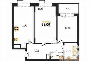 2-к квартира, вторичка, 58м2, 3/11 этаж
