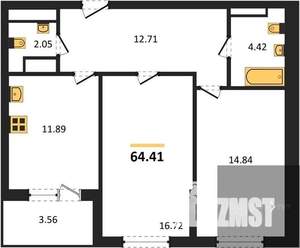 2-к квартира, вторичка, 64м2, 15/18 этаж