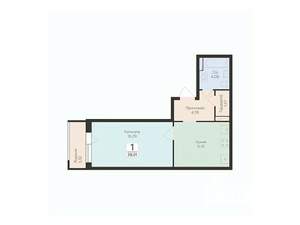 1-к квартира, вторичка, 39м2, 4/17 этаж