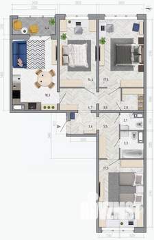 3-к квартира, вторичка, 95м2, 16/18 этаж