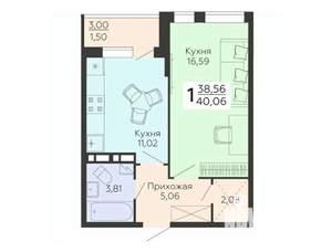 1-к квартира, вторичка, 40м2, 18/18 этаж
