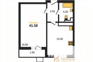 1-к квартира, вторичка, 42м2, 11/17 этаж
