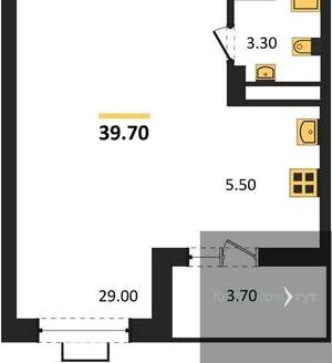 Студия квартира, вторичка, 40м2, 13/15 этаж