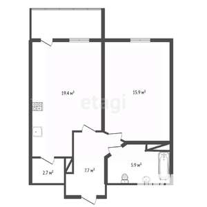 1-к квартира, вторичка, 52м2, 17/17 этаж