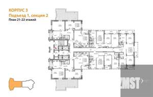 2-к квартира, вторичка, 81м2, 22/25 этаж