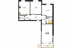 3-к квартира, вторичка, 76м2, 4/17 этаж
