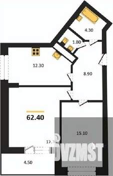 2-к квартира, вторичка, 62м2, 11/25 этаж