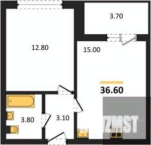 1-к квартира, вторичка, 37м2, 3/17 этаж