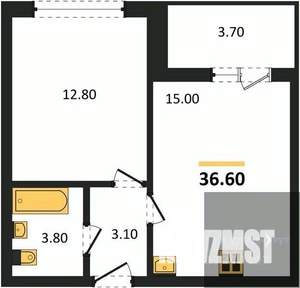 1-к квартира, вторичка, 37м2, 17/17 этаж