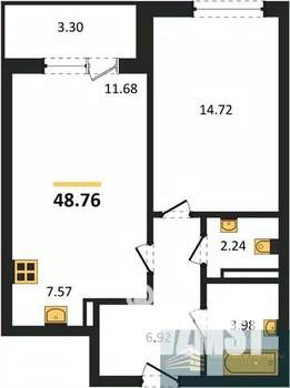 1-к квартира, вторичка, 49м2, 10/24 этаж