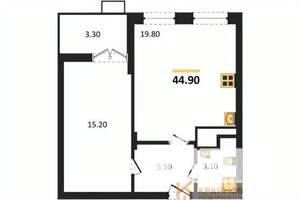 1-к квартира, вторичка, 45м2, 13/15 этаж