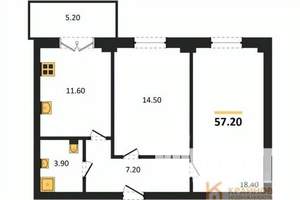 2-к квартира, вторичка, 57м2, 12/15 этаж