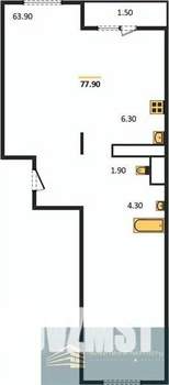 1-к квартира, вторичка, 78м2, 20/21 этаж